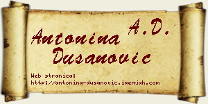 Antonina Dušanović vizit kartica